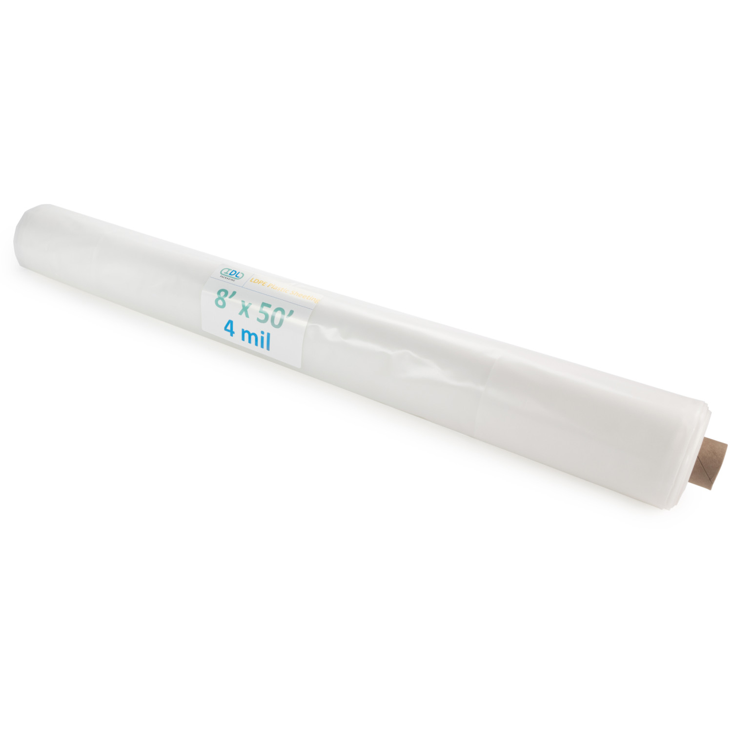 8' x 50' Clear 4 mil Plastic Sheeting for Painting, LDPE Film Roll, 400 sq. ft. Area